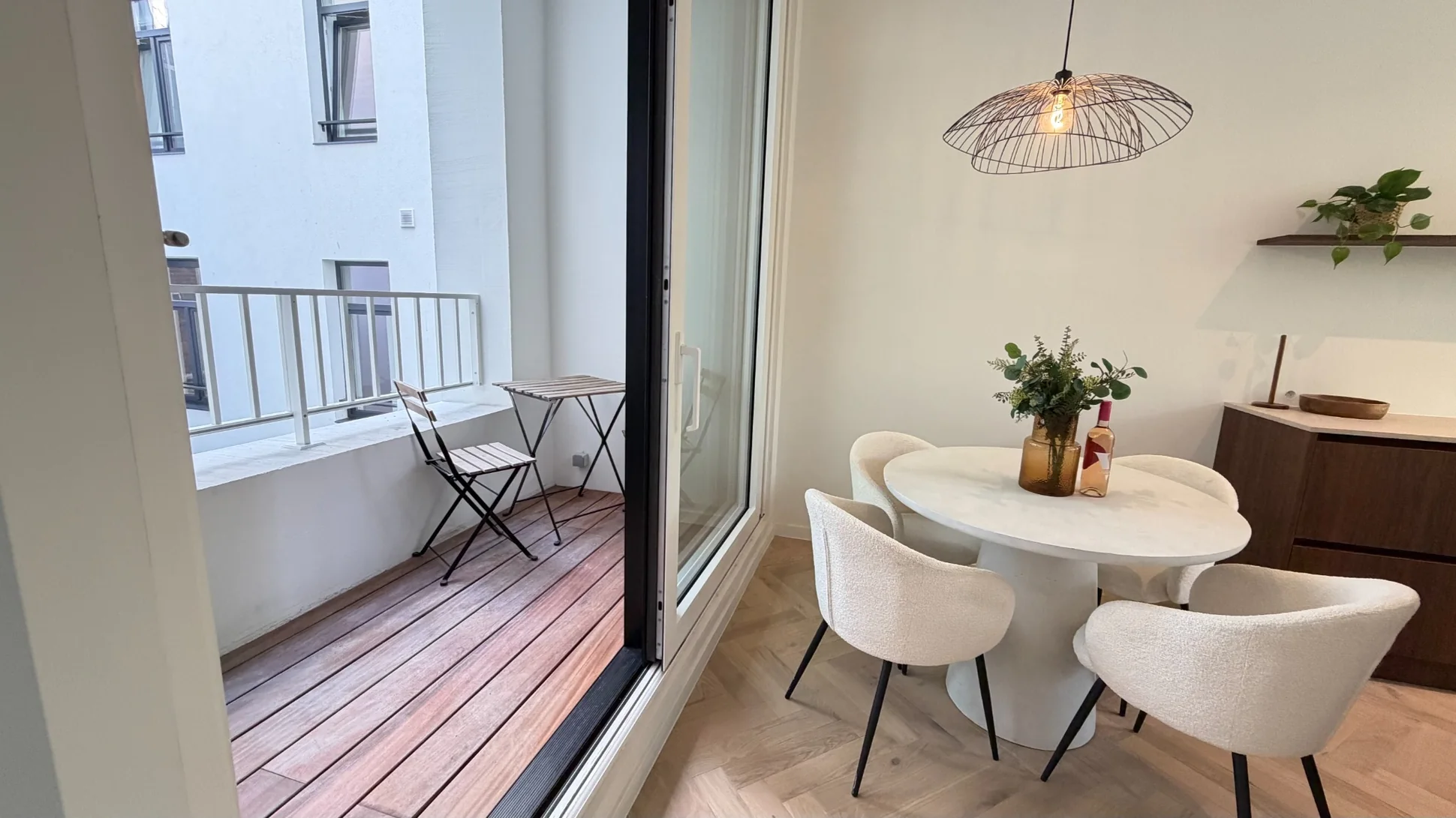 Outdoor terrace connected to one of the apartments at The Kronenburg